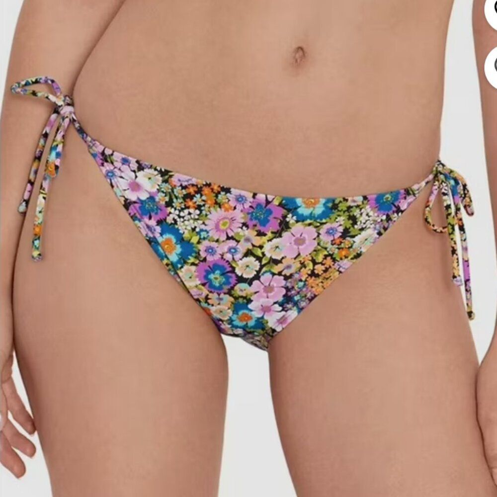 Salt + Cove Women's Flower Burst Side-Tie Bikini Bottoms Multicolor Size M